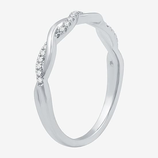 I Said Yes (H-I / I1) 1/10 CT. T.W. Lab Grown White Diamond Sterling Silver or 14K Gold Over Silver Wedding Band