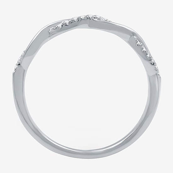 I Said Yes (H-I / I1) 1/10 CT. T.W. Lab Grown White Diamond Sterling Silver or 14K Gold Over Silver Wedding Band