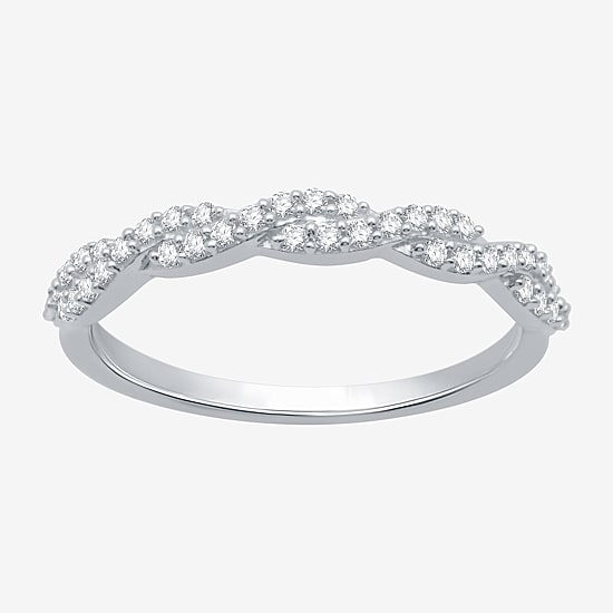 I Said Yes (H-I / I1) 1/4 CT. T.W. Lab Grown White Diamond Sterling Silver or 14K Gold Over Silver Wedding Band