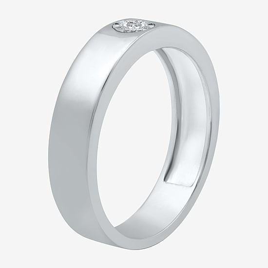 I Said Yes (H-I / I1) Mens 1/10 CT. T.W. Lab Grown White Diamond Sterling Silver Wedding Band