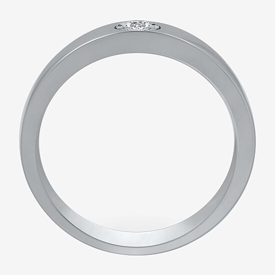 I Said Yes (H-I / I1) Mens 1/10 CT. T.W. Lab Grown White Diamond Sterling Silver Wedding Band
