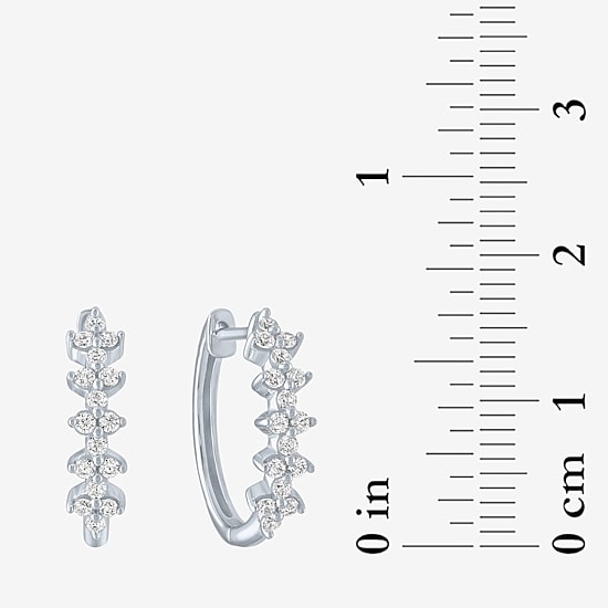 (G-H / Si2-I1) Womens 1/3 CT. T.W. Lab Grown Diamond 10K Gold 16mm Hoop Earrings
