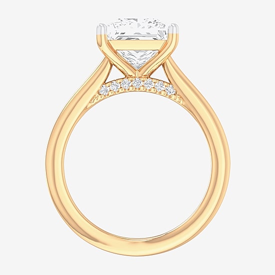 Solitaire Ring (G-H / Si1-Si2) Womens 2 CT. T.W. Lab Grown White Diamond 14K Gold Princess Solitaire Engagement Ring
