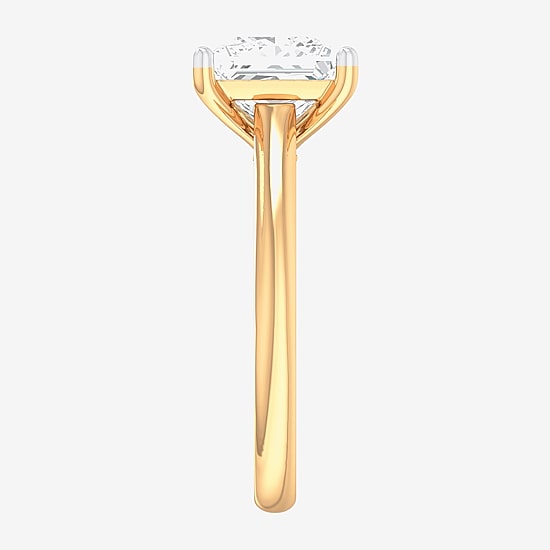 Solitaire Ring (G-H / Si1-Si2) Womens 2 CT. T.W. Lab Grown White Diamond 14K Gold Princess Solitaire Engagement Ring