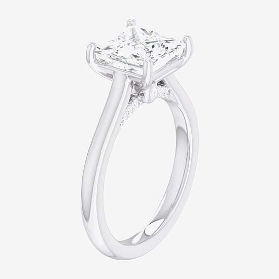 (G-H / SI1-SI2) Womens 2 CT. T.W. Lab Grown White Diamond 14K Gold Princess Solitaire Engagement Ring
