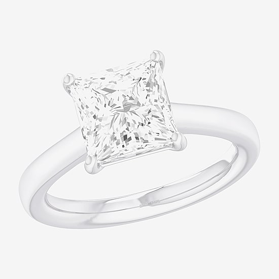 (G-H / SI1-SI2) Womens 2 CT. T.W. Lab Grown White Diamond 14K Gold Princess Solitaire Engagement Ring