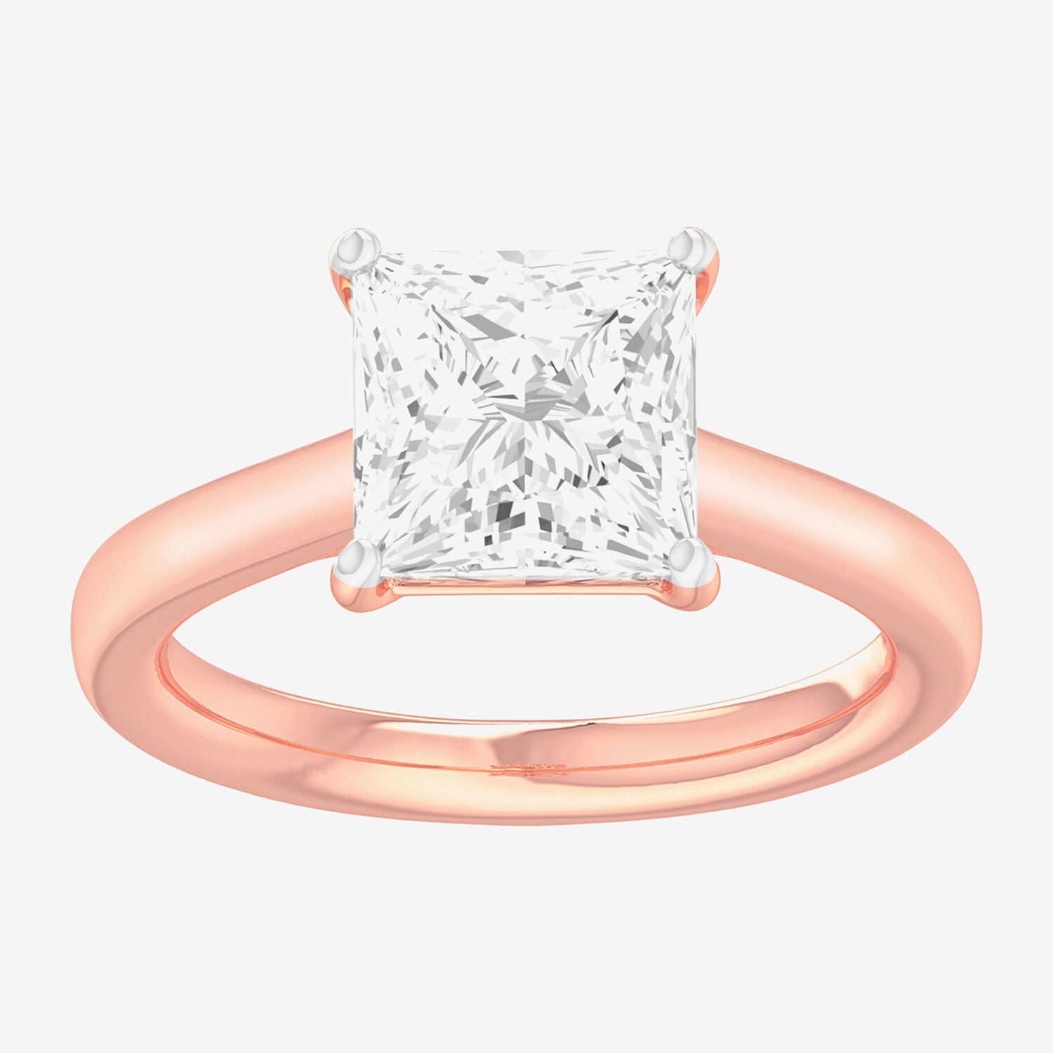 G-H / SI1-SI2) Womens 2 CT. T.W. Lab Grown White Diamond 14K Gold Princess Solitaire Engagement Ring