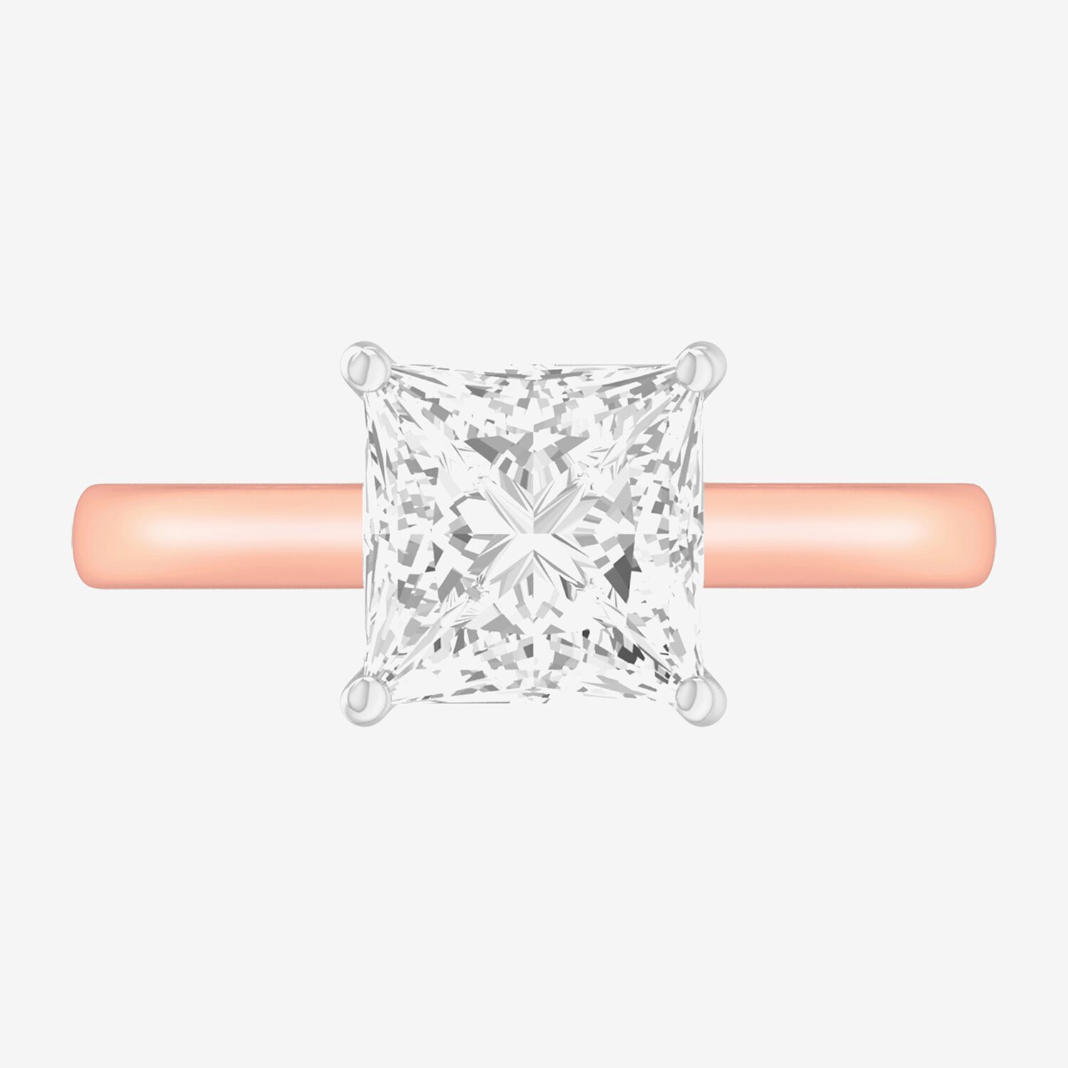 G-H / SI1-SI2) Womens 2 CT. T.W. Lab Grown White Diamond 14K Gold Princess Solitaire Engagement Ring