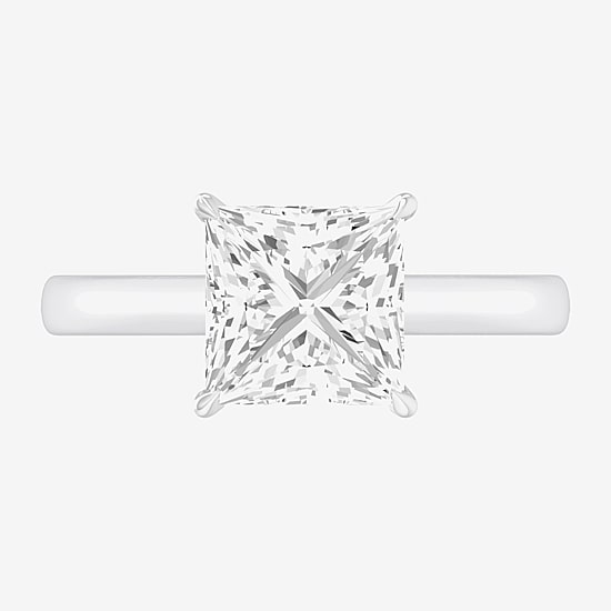 Solitaire Ring (G-H / Si1-Si2) Womens 2 CT. T.W. Lab Grown White Diamond 14K Gold Princess Solitaire Engagement Ring