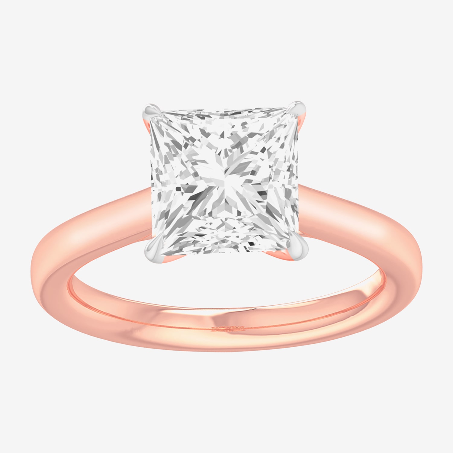 Solitaire Ring (G-H / Si1-Si2) Womens 2 CT. T.W. Lab Grown White Diamond 14K Gold Princess Engagement