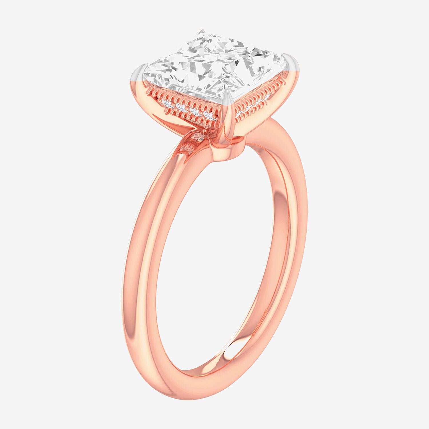 Solitaire Ring (G-H / Si1-Si2) Womens 2 CT. T.W. Lab Grown White Diamond 14K Gold Princess Engagement