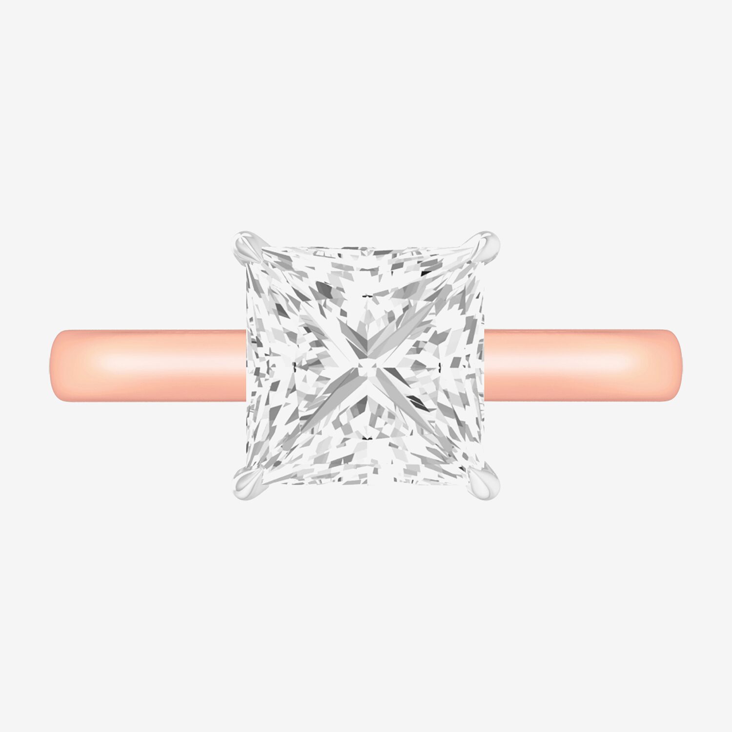 Solitaire Ring (G-H / Si1-Si2) Womens 2 CT. T.W. Lab Grown White Diamond 14K Gold Princess Engagement
