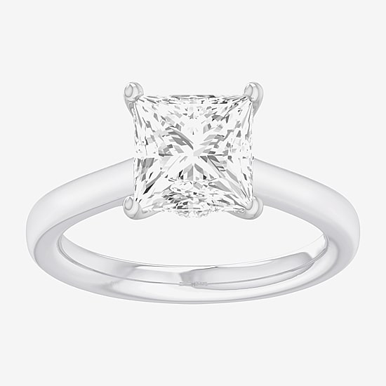 (G-H / SI1-SI2) Womens 2 CT. T.W. Lab Grown White Diamond 14K Gold Princess Solitaire Engagement Ring