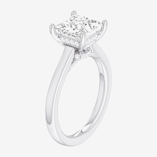 (G-H / SI1-SI2) Womens 2 CT. T.W. Lab Grown White Diamond 14K Gold Princess Solitaire Engagement Ring