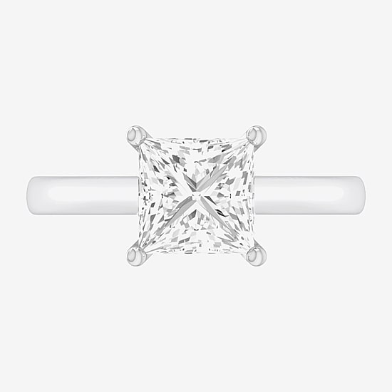 (G-H / SI1-SI2) Womens 2 CT. T.W. Lab Grown White Diamond 14K Gold Princess Solitaire Engagement Ring