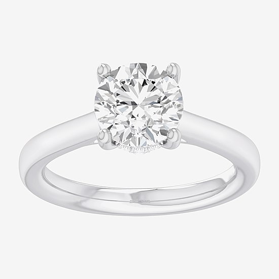 (G-H / SI1-SI2) Womens 2 CT. T.W. Lab Grown White Diamond 14K Gold Round Solitaire Engagement Ring