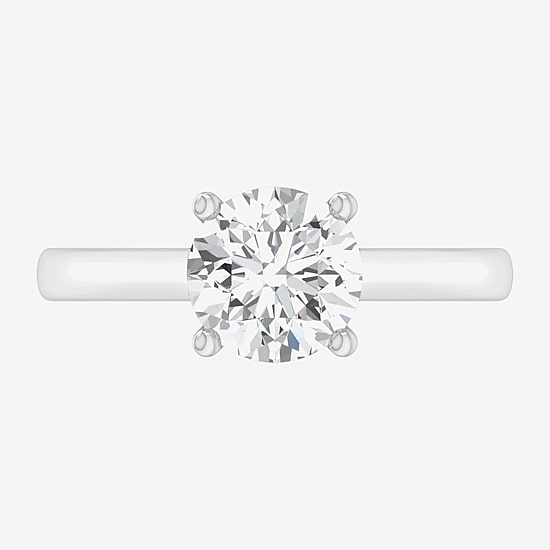 (G-H / SI1-SI2) Womens 2 CT. T.W. Lab Grown White Diamond 14K Gold Round Solitaire Engagement Ring
