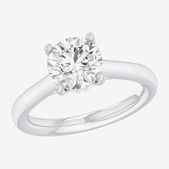 (G-H / SI1-SI2) Womens 2 CT. T.W. Lab Grown White Diamond 14K Gold Round Solitaire Engagement Ring