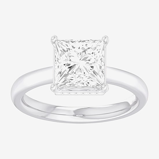 (G-H / SI1-SI2) Womens 2 CT. T.W. Lab Grown White Diamond 14K Gold Princess Solitaire Engagement Ring