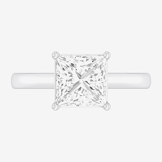 (G-H / SI1-SI2) Womens 2 CT. T.W. Lab Grown White Diamond 14K Gold Princess Solitaire Engagement Ring