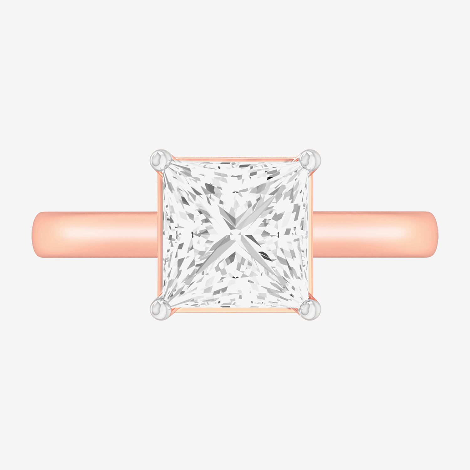 G-H / SI1-SI2) Womens 2 CT. T.W. Lab Grown White Diamond 14K Gold Princess Solitaire Engagement Ring
