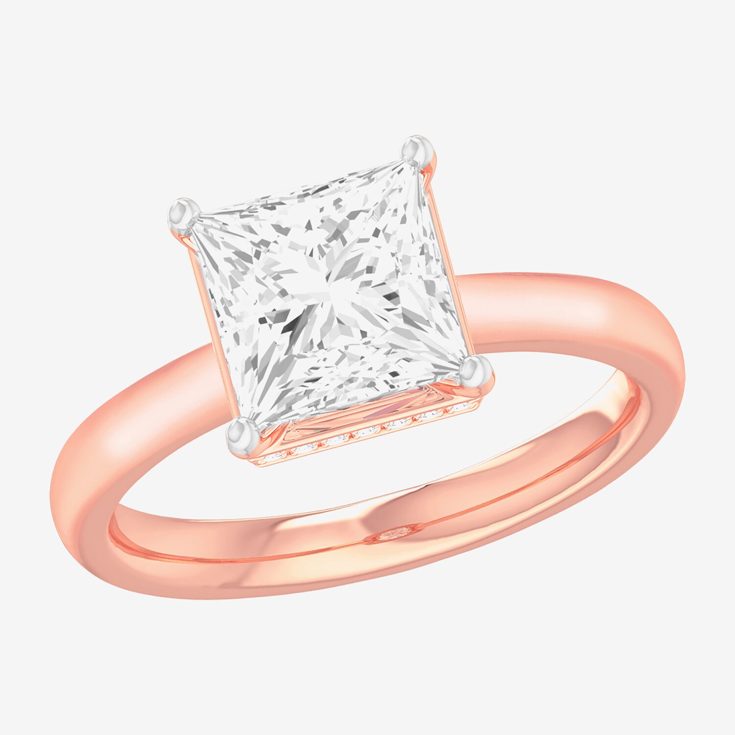 G-H / SI1-SI2) Womens 2 CT. T.W. Lab Grown White Diamond 14K Gold Princess Solitaire Engagement Ring