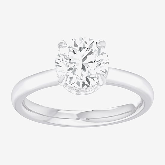 (G-H / SI1-SI2) Womens 2 CT. T.W. Lab Grown White Diamond 14K Gold Round Solitaire Engagement Ring