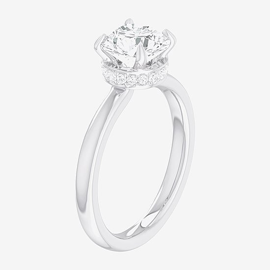 (G-H / SI1-SI2) Womens 2 CT. T.W. Lab Grown White Diamond 14K Gold Round Solitaire Engagement Ring