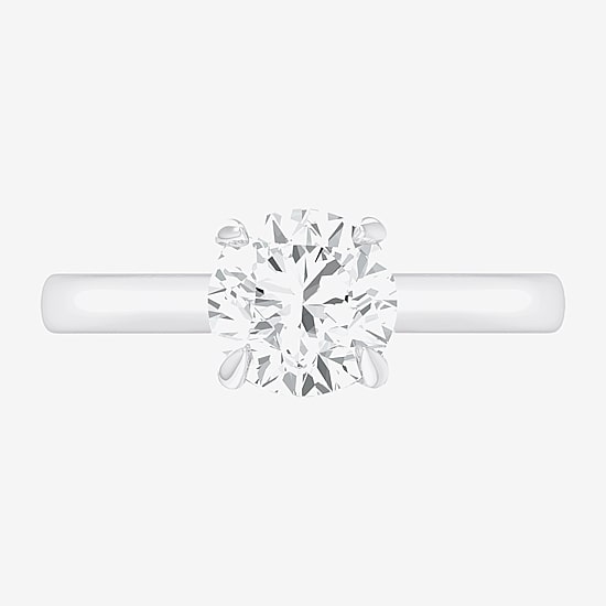 (G-H / SI1-SI2) Womens 2 CT. T.W. Lab Grown White Diamond 14K Gold Round Solitaire Engagement Ring
