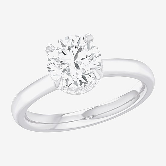 (G-H / SI1-SI2) Womens 2 CT. T.W. Lab Grown White Diamond 14K Gold Round Solitaire Engagement Ring