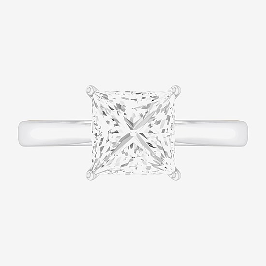 (G-H / SI1-SI2) Womens 2 CT. T.W. Lab Grown White Diamond 14K Gold Princess Solitaire Engagement Ring