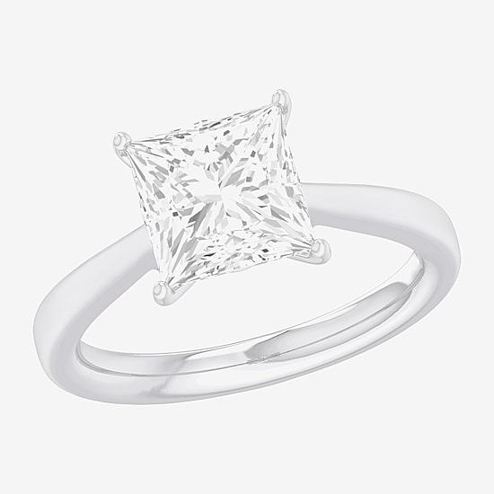 (G-H / SI1-SI2) Womens 2 CT. T.W. Lab Grown White Diamond 14K Gold Princess Solitaire Engagement Ring