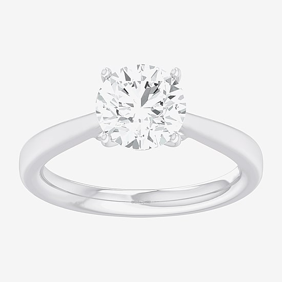 (G-H / SI1-SI2) Womens 2 CT. T.W. Lab Grown White Diamond 14K Gold Round Solitaire Engagement Ring