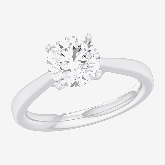 (G-H / SI1-SI2) Womens 2 CT. T.W. Lab Grown White Diamond 14K Gold Round Solitaire Engagement Ring