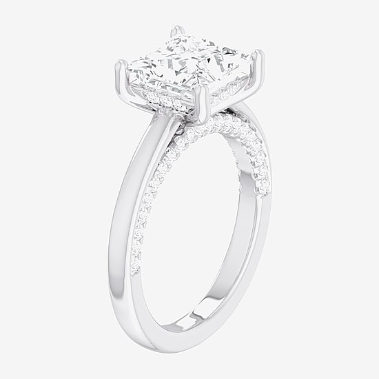 (G-H / SI1-SI2) Womens 2 1/2 CT. T.W. Lab-Grown White Diamond 14K Gold Princess Solitaire Engagement Ring