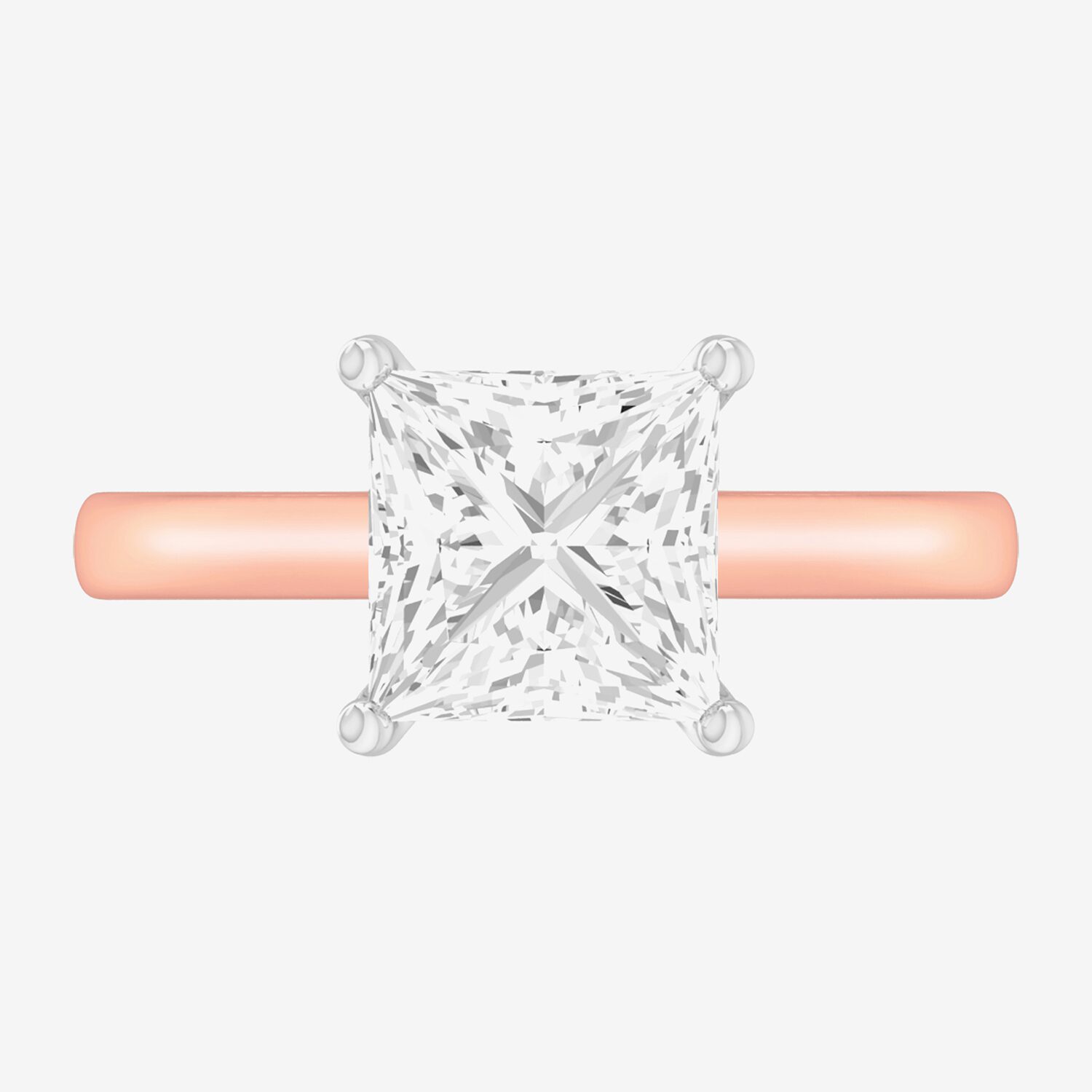 (G-H / SI1-SI2) Womens 2 1/2 CT. T.W. Lab-Grown White Diamond 14K Gold Princess Solitaire Engagement Ring