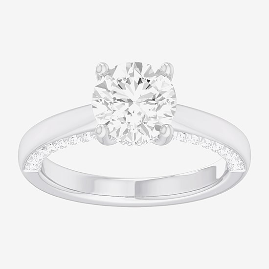 (G-H / SI1-SI2) Womens 2 1/2 CT. T.W. Lab-Grown White Diamond 14K Gold Round Solitaire Engagement Ring