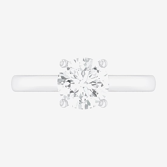 (G-H / SI1-SI2) Womens 2 1/2 CT. T.W. Lab-Grown White Diamond 14K Gold Round Solitaire Engagement Ring