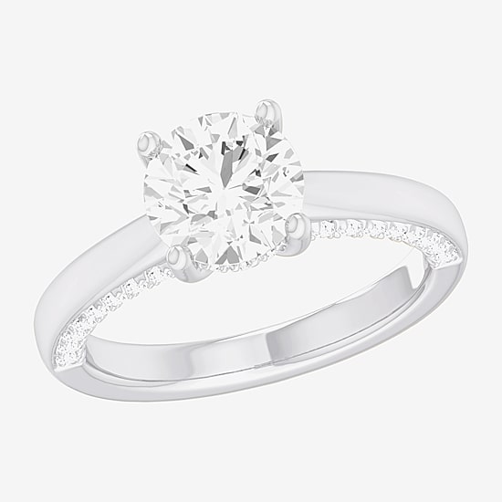 (G-H / SI1-SI2) Womens 2 1/2 CT. T.W. Lab-Grown White Diamond 14K Gold Round Solitaire Engagement Ring