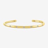 Yes,Please! Womens Diamond Accent White Diamond 14K Sterling Silver Cuff Bracelet
