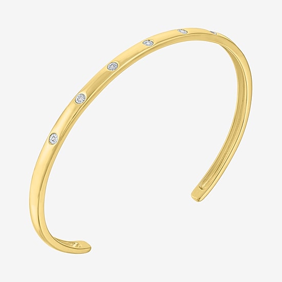 Yes,Please! Womens Diamond Accent White Diamond 14K Sterling Silver Cuff Bracelet