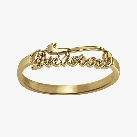 Personalized Script Name Ring