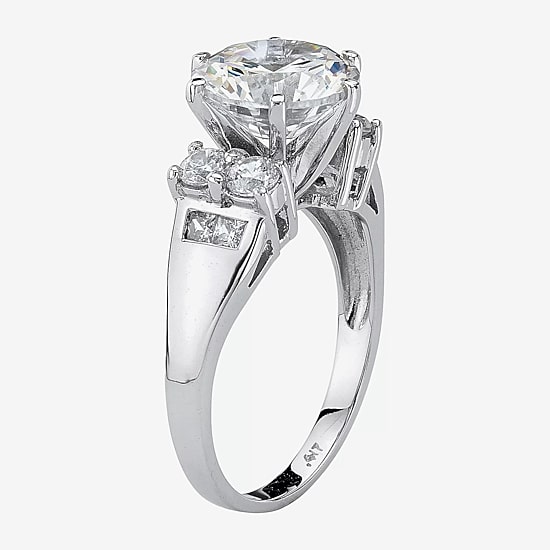 DiamonArt® Womens 4 3/4 CT. T.W. White Cubic Zirconia 10K White Gold Engagement Ring