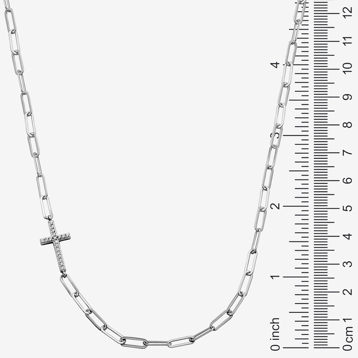 Paris 1901 By Charles Garnier Womens White Cubic Zirconia Sterling Silver Cross 18 Inch Pendant Necklace