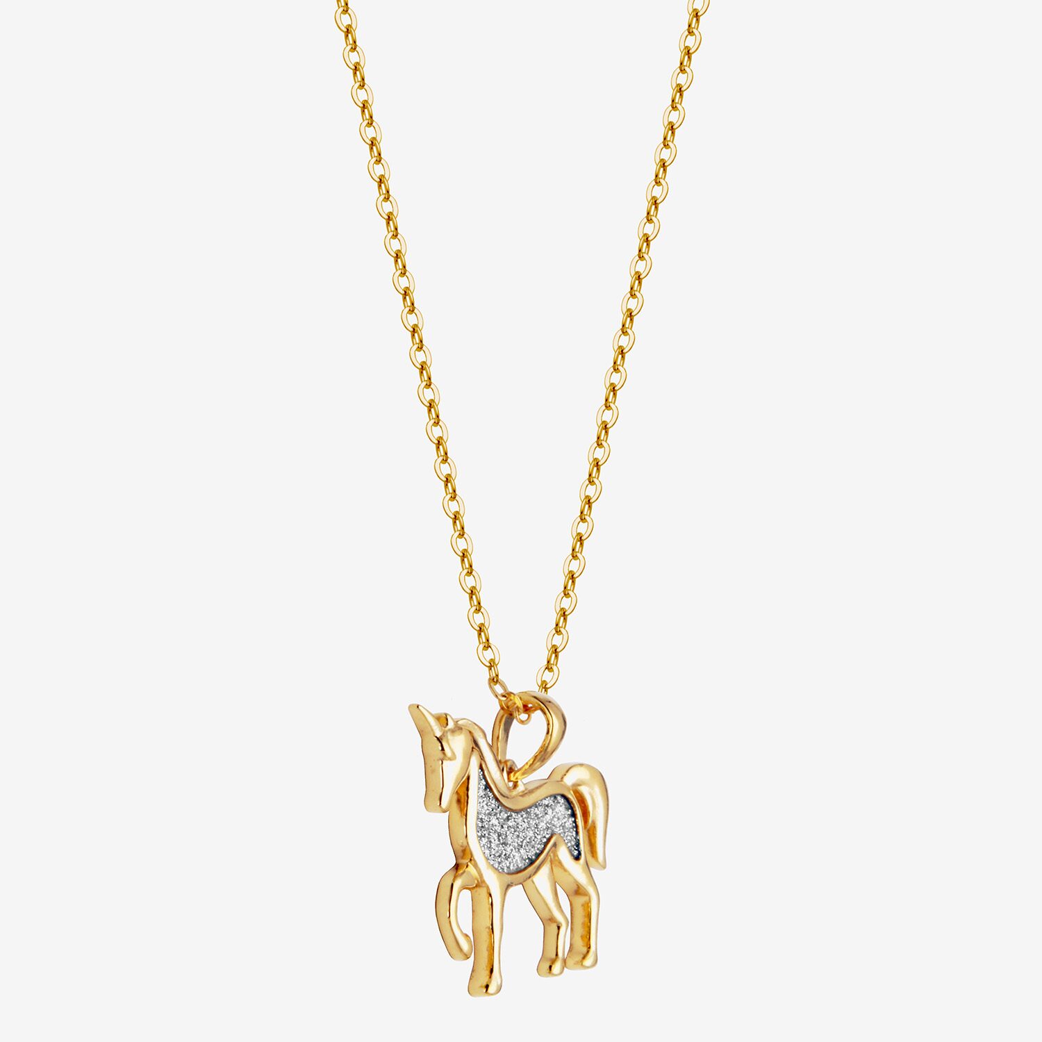 Unicorn Womens 18K Gold Over Silver 18 Inch Pendant Necklace