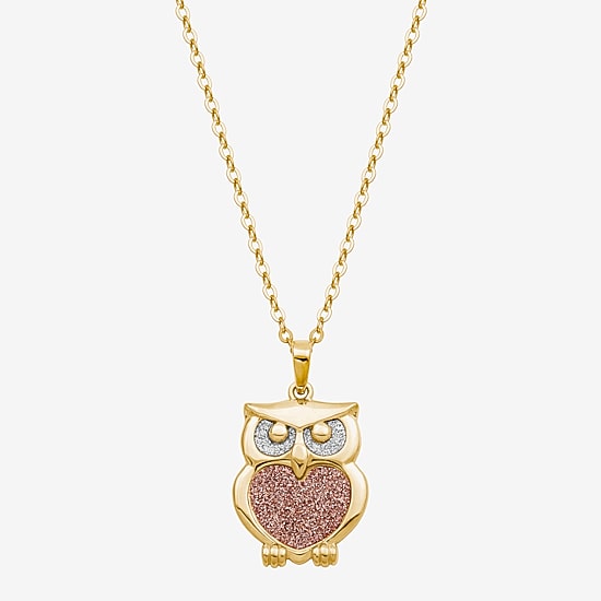 Owl Womens 18K Gold Over Silver 18 Inch Pendant Necklace