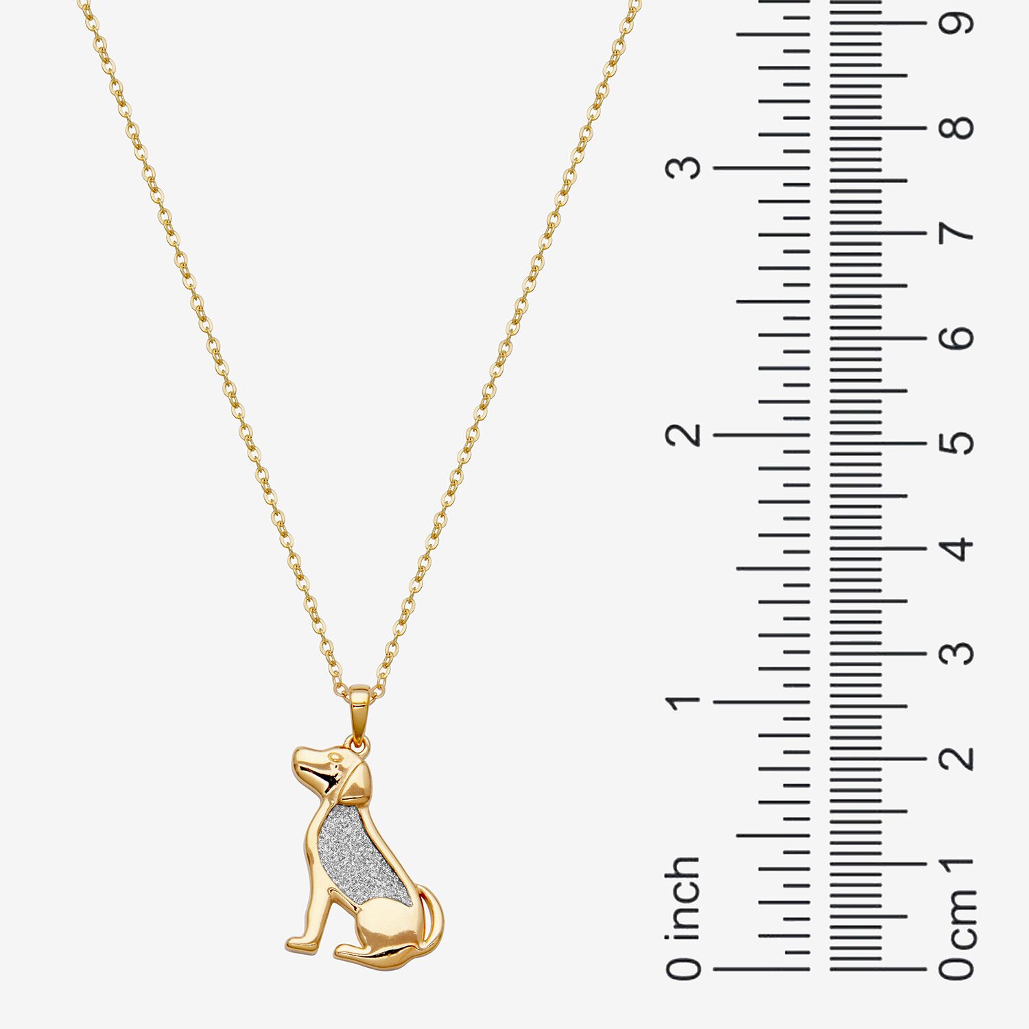 Dog Womens 18K Gold Over Silver 18 Inch Pendant Necklace