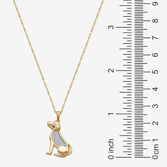 Dog Womens 18K Gold Over Silver 18 Inch Pendant Necklace
