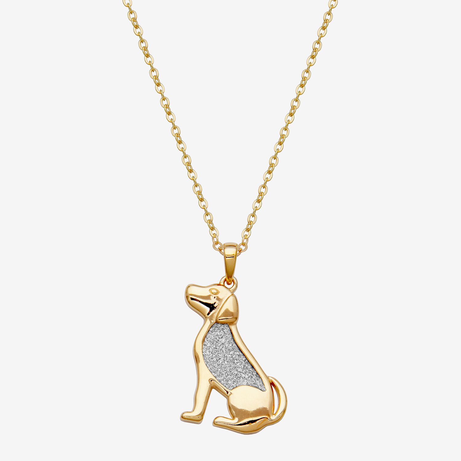 Dog Womens 18K Gold Over Silver 18 Inch Pendant Necklace