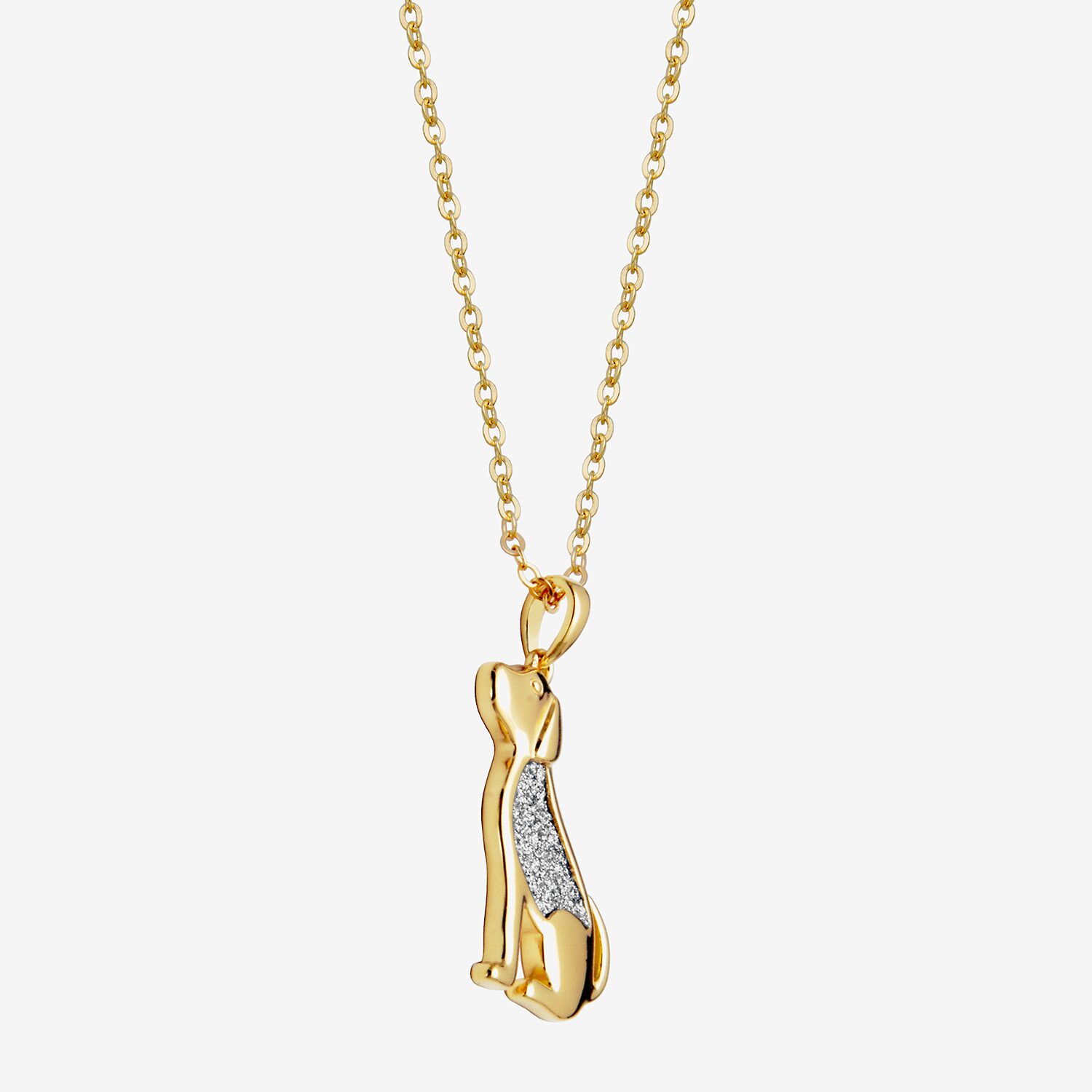 Dog Womens 18K Gold Over Silver 18 Inch Pendant Necklace